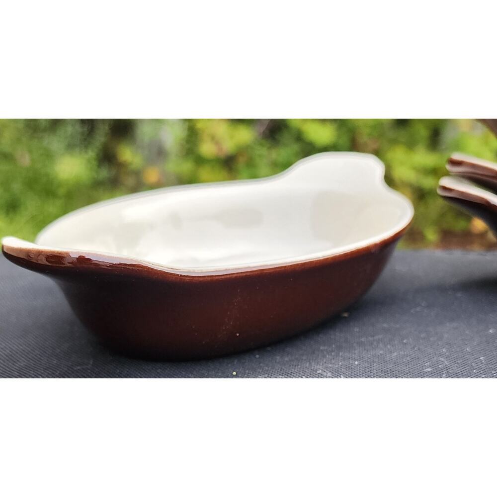 Vintage HALL oval baking dish/ brown set of 4